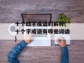 十个四字成语的解释(十个字成语有哪些词语)