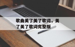 歌曲美了美了歌词，美了美了歌词完整版
