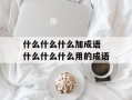 什么什么什么加成语 什么什么什么用的成语