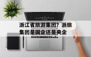 浙江省旅游集团？浙旅集团是国企还是央企