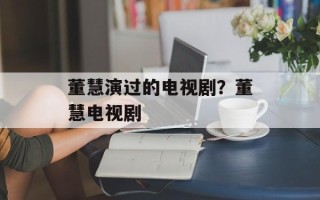 董慧演过的电视剧？董慧电视剧