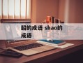 韶的成语 shao的成语