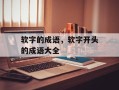 软字的成语，软字开头的成语大全