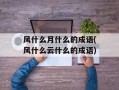 风什么月什么的成语(风什么云什么的成语)