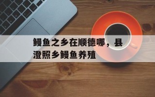 鳗鱼之乡在顺德哪，县澄照乡鳗鱼养殖
