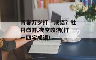 青春万岁打一成语？牡丹盛开,夜空皎洁(打一四字成语)
