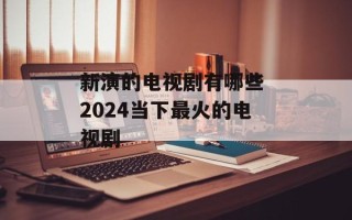 新演的电视剧有哪些 2024当下最火的电视剧