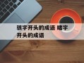 骇字开头的成语 睹字开头的成语
