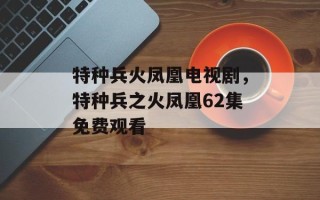 特种兵火凤凰电视剧，特种兵之火凤凰62集免费观看