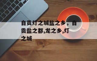自贡灯之城盐之乡，自贡盐之都,龙之乡,灯之城