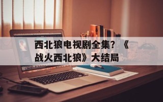 西北狼电视剧全集？《战火西北狼》大结局