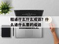 粗通什么什么成语？什么通什么墨的成语