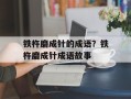 铁杵磨成针的成语？铁杵磨成针成语故事