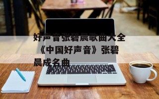 好声音张碧晨歌曲大全 《中国好声音》张碧晨成名曲