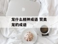 龙什么精神成语 赞美龙的成语
