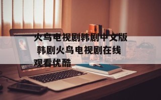 火鸟电视剧韩剧中文版 韩剧火鸟电视剧在线观看优酷