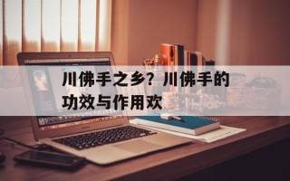 川佛手之乡？川佛手的功效与作用欢