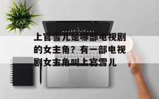 上官雪儿是哪部电视剧的女主角？有一部电视剧女主角叫上官雪儿