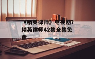 《精英律师》电视剧？精英律师42集全集免费