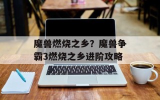 魔兽燃烧之乡？魔兽争霸3燃烧之乡进阶攻略