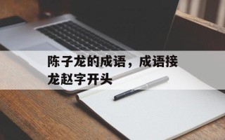 陈子龙的成语，成语接龙赵字开头