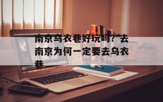南京乌衣巷好玩吗？去南京为何一定要去乌衣巷